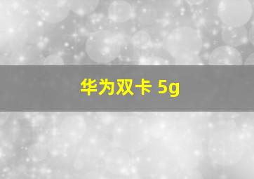 华为双卡 5g